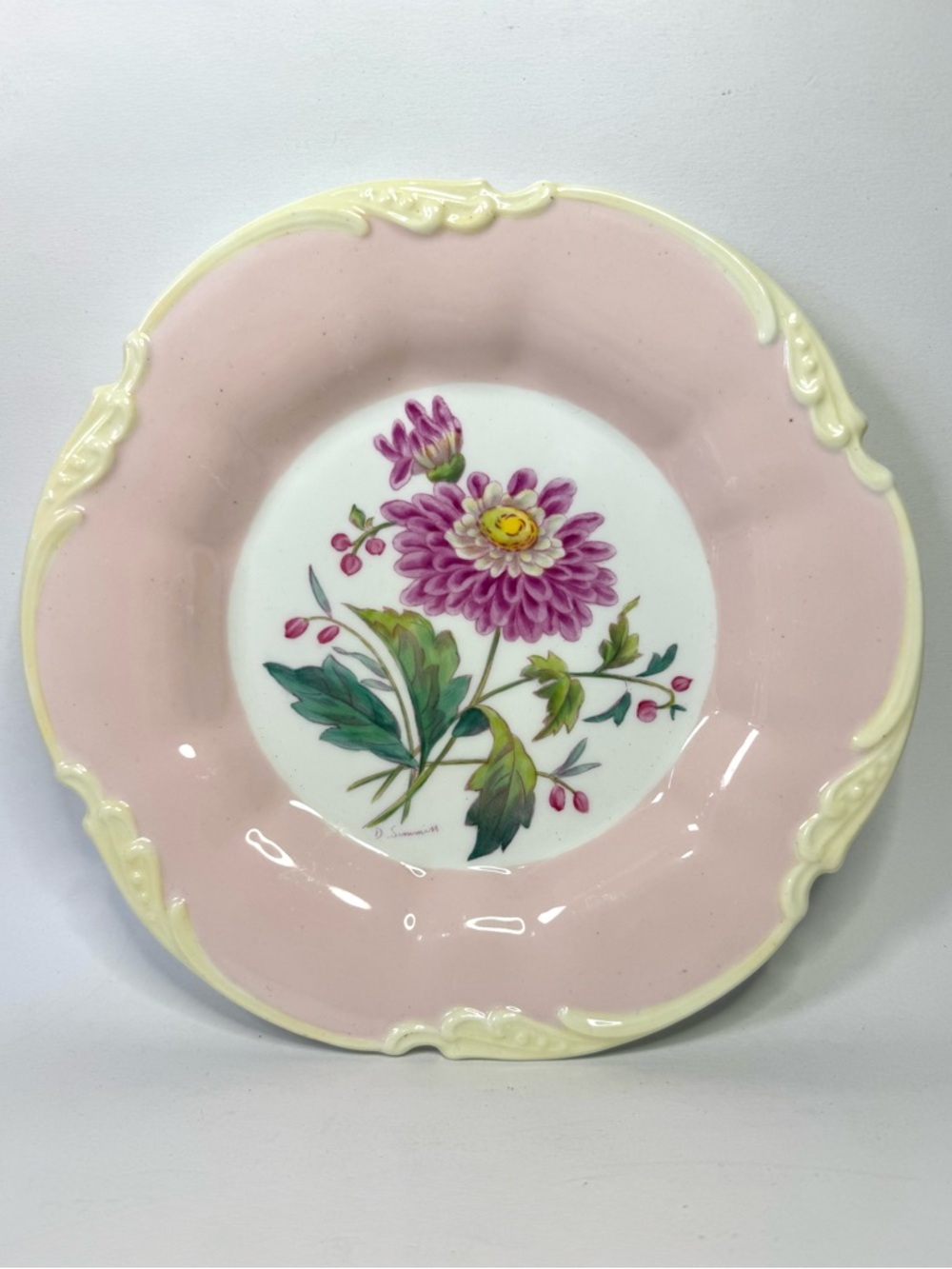 C.1920s Hand Painted George Jones & Sons “Crescent” Bone China Plate - signed